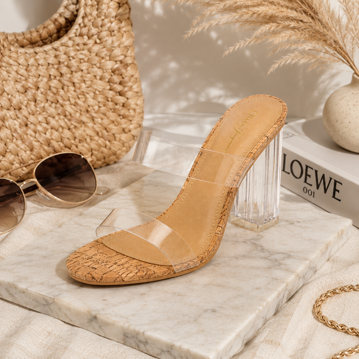 Sienna Clear Mule Heels