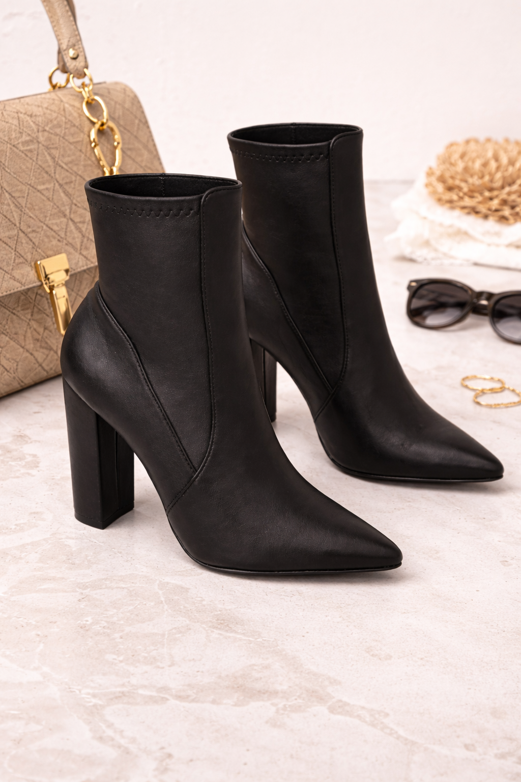Midnight Muse Block Heel Booties