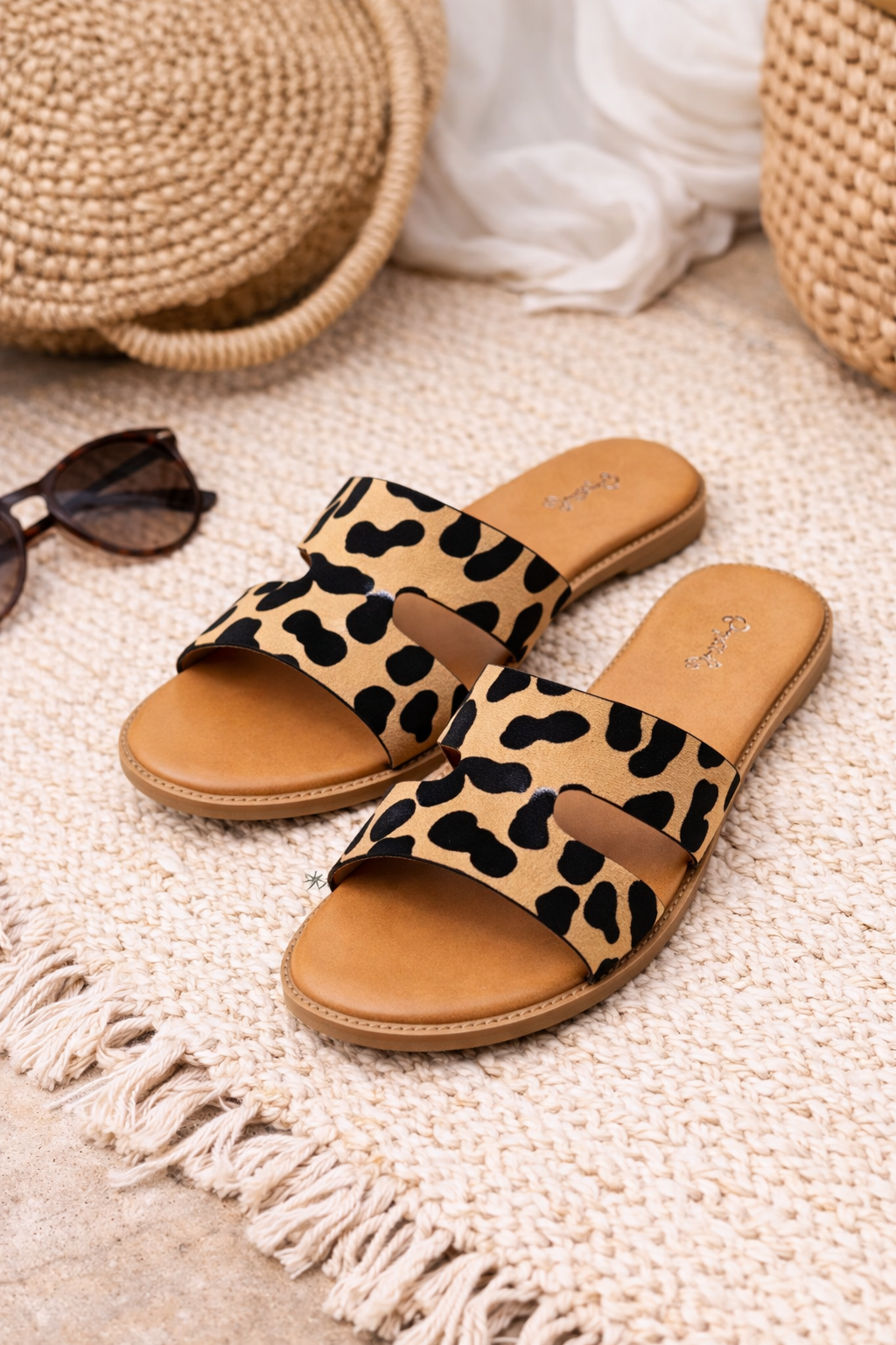 Savannah Leopard Slide Sandals