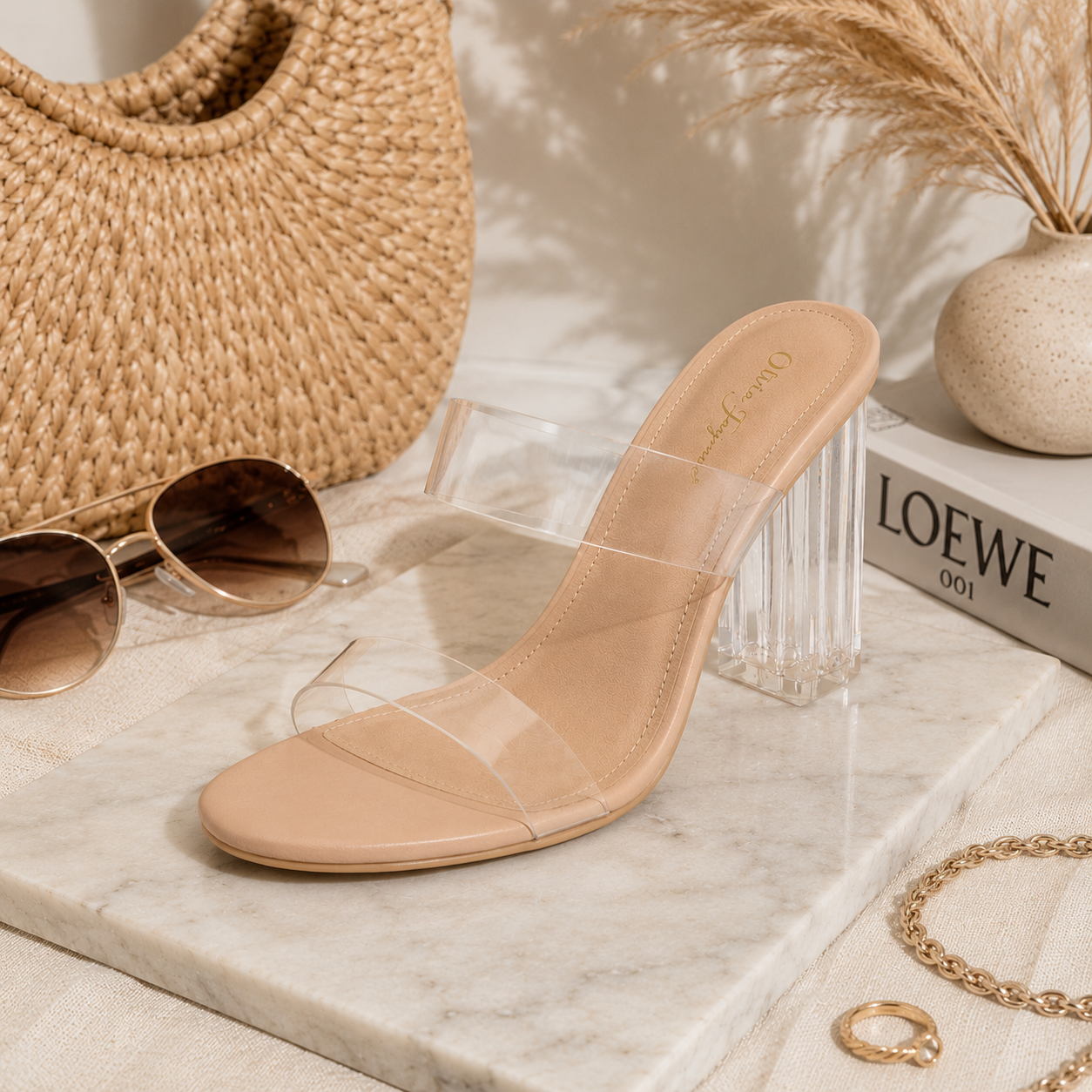 Sienna Clear Mule Heels